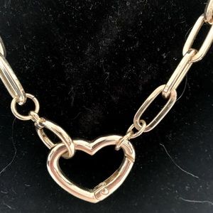 Heart necklace paper clip necklace with removable heart pendant. 20 inches